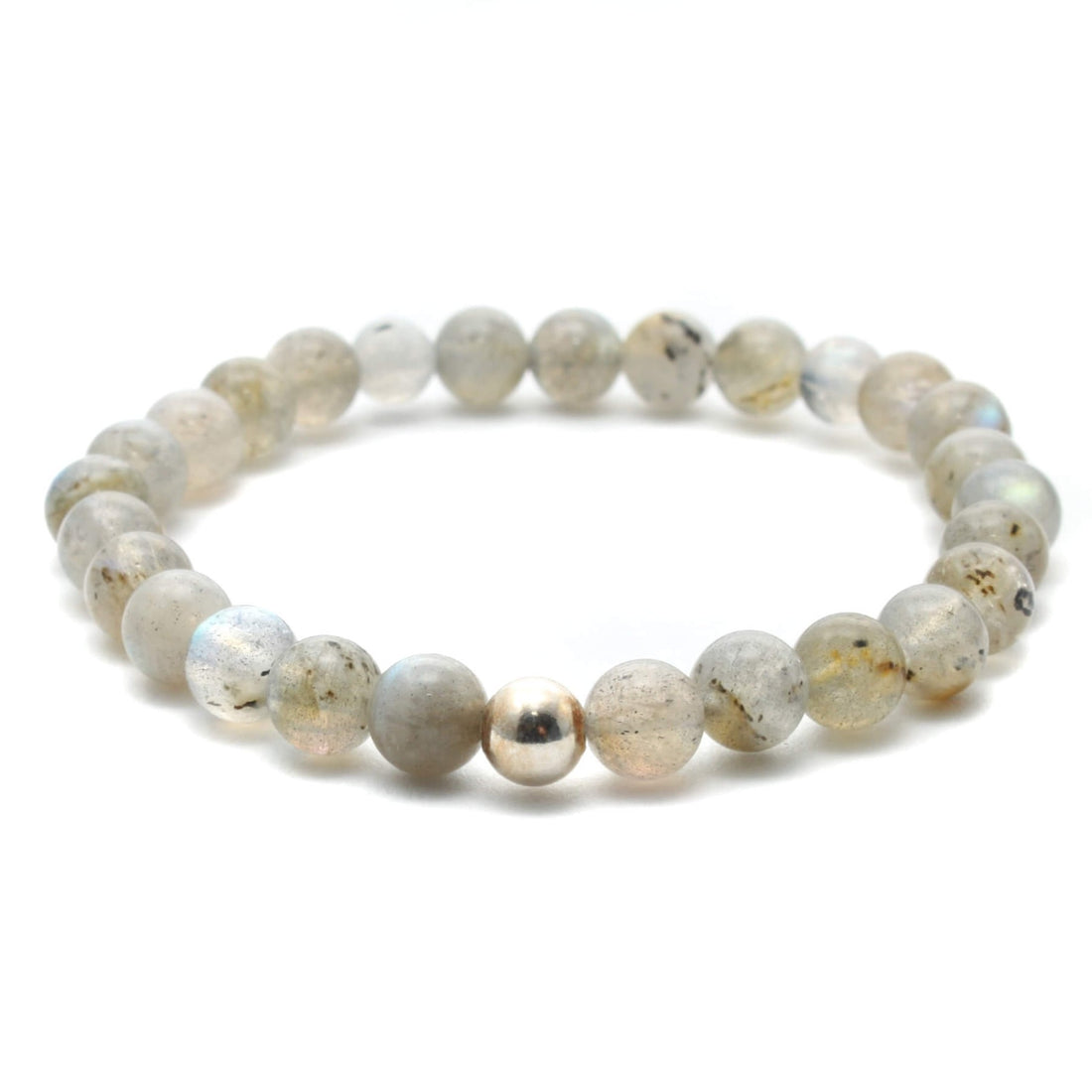 Labradorit krystal armbånd med 6mm perler