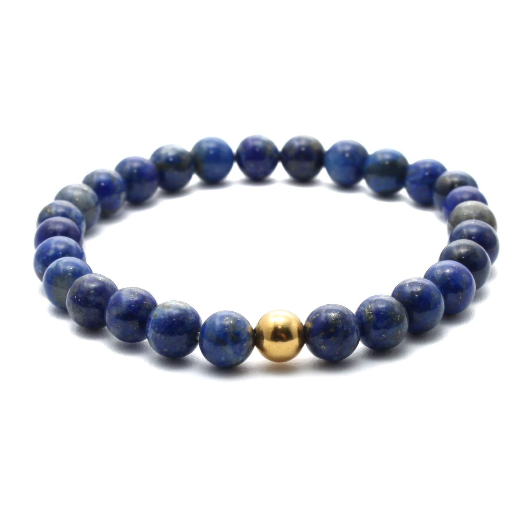 Lapis Lazuli krystal armbånd med 6mm perler