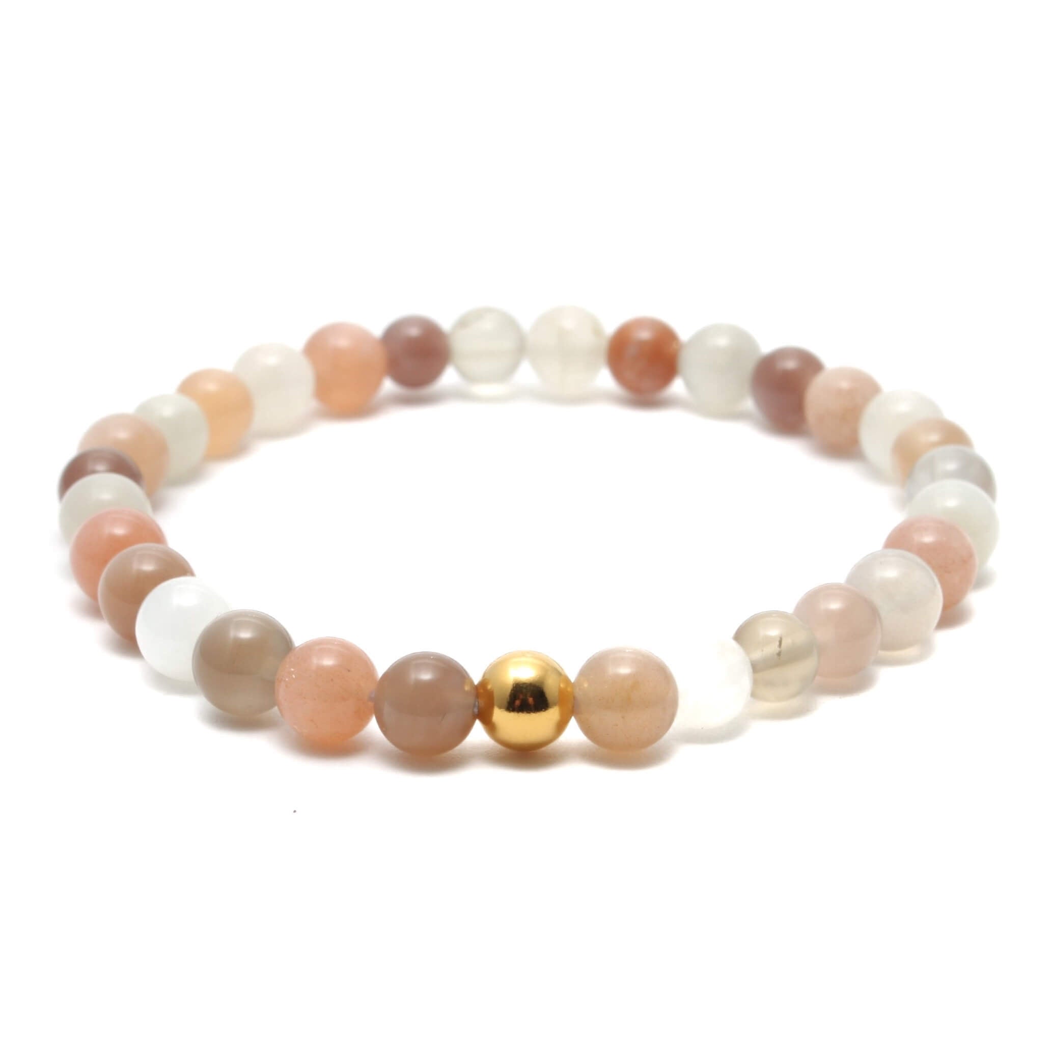 Mix Månesten krystal armbånd med 6mm perler