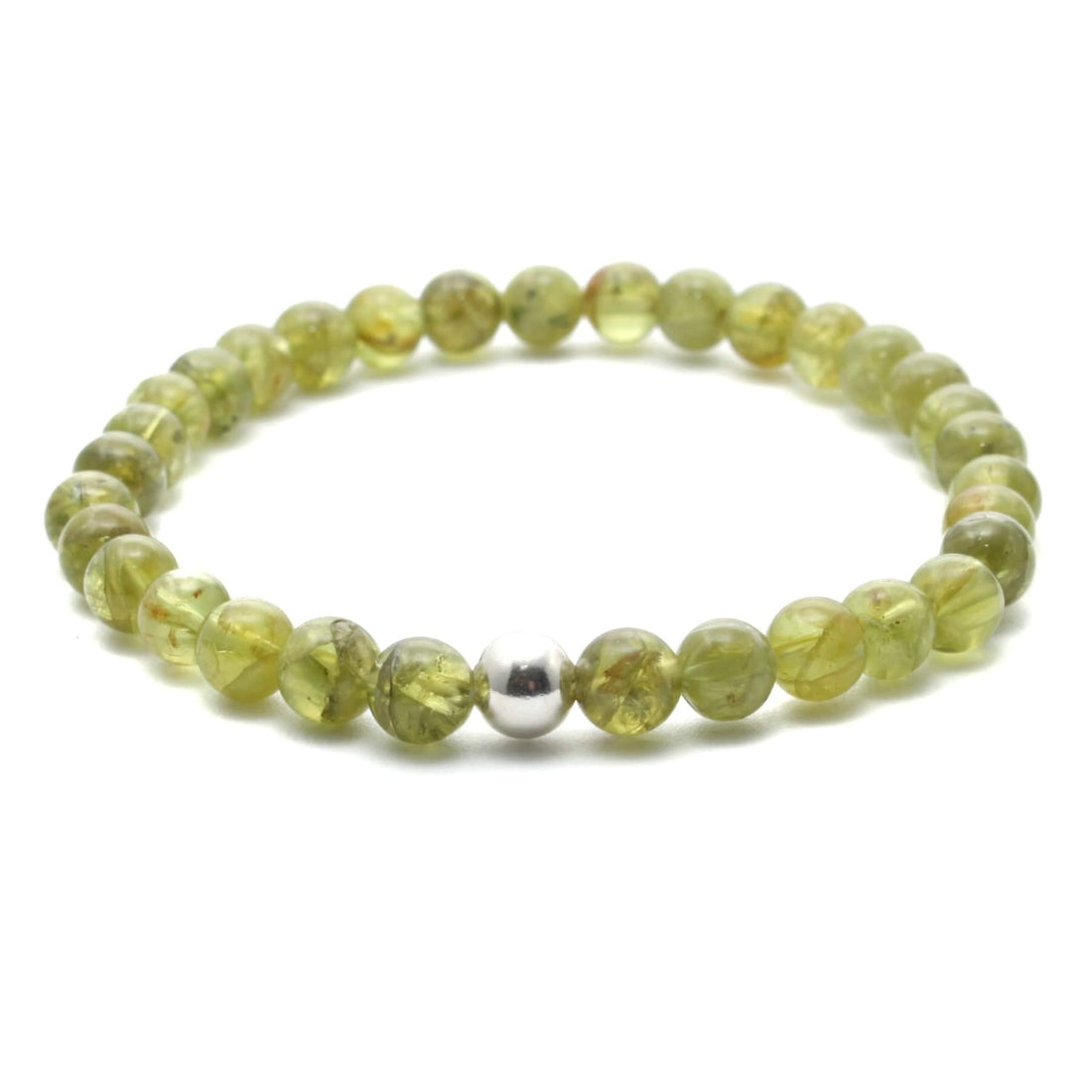 Olivin krystal armbånd med 6mm perler