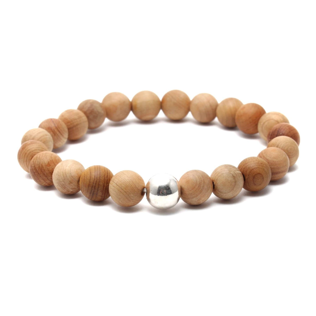 Krystal armbånd med 8mm Sandeltræ perler
