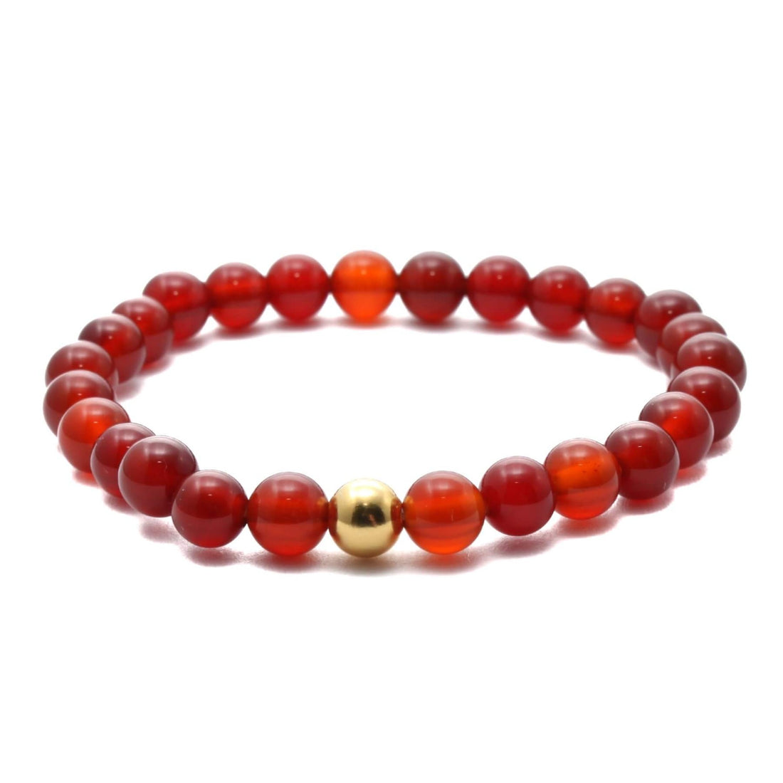 Karneol krystal armbånd med 6mm perler
