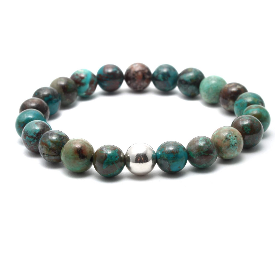 Krystal armbånd med 8mm Krysokolla perler