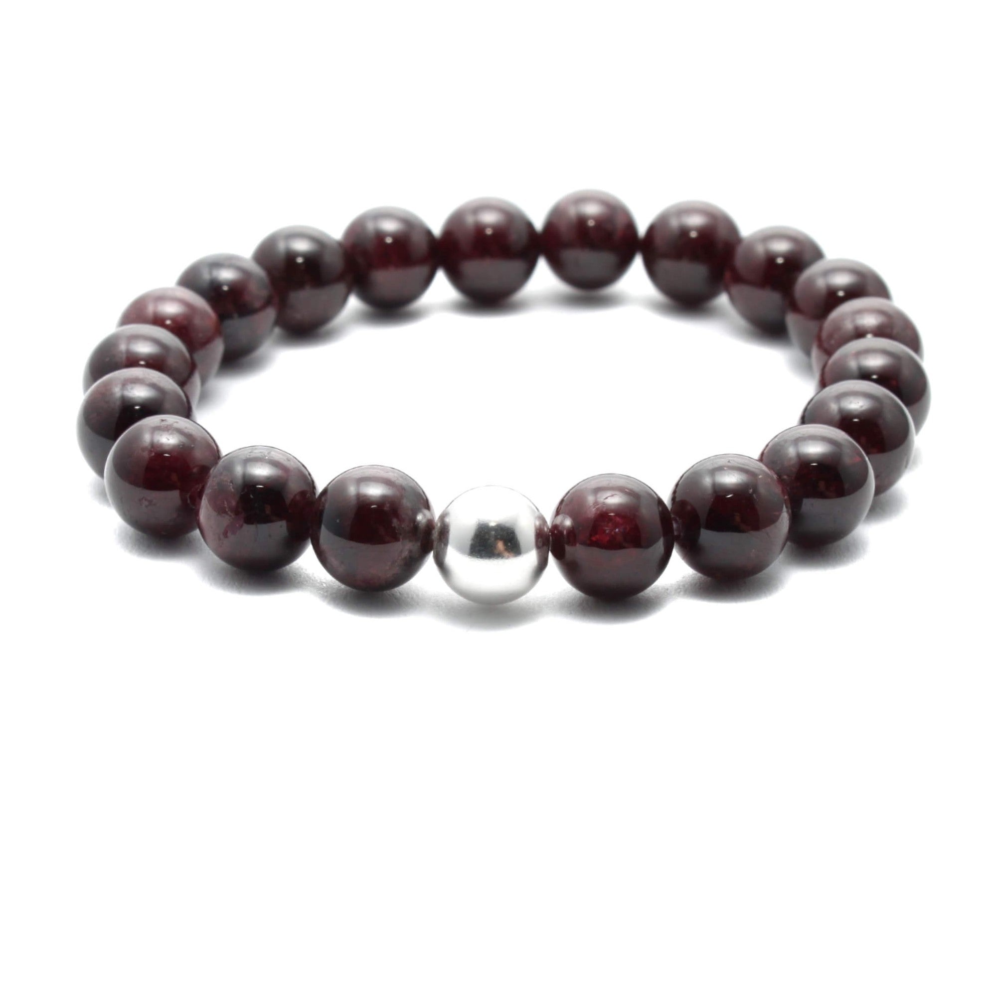 Krystal armbånd med 8mm Granat perler