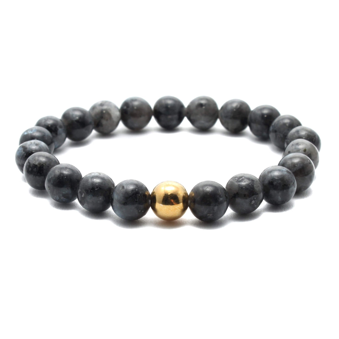 Krystal armbånd med 8mm Larvikit perler