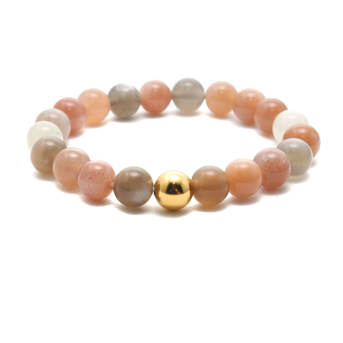 Krystal armbånd med 8mm Mixede Månestens perler