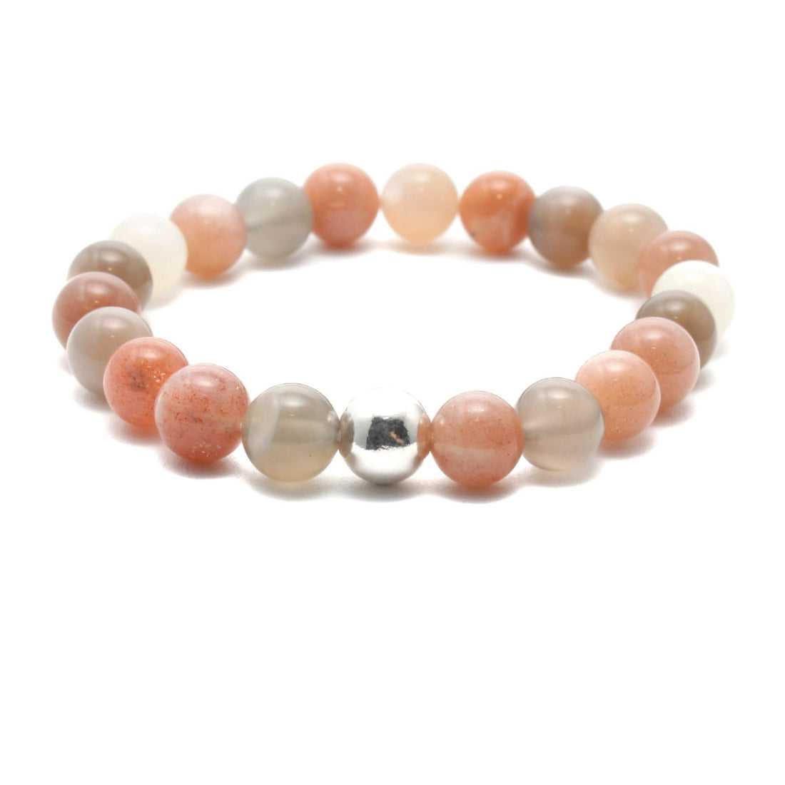 Krystal armbånd med 8mm Mixede Månestens perler