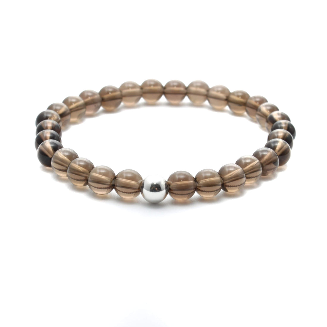 Røgkvarts krystal armbånd med 6mm perler