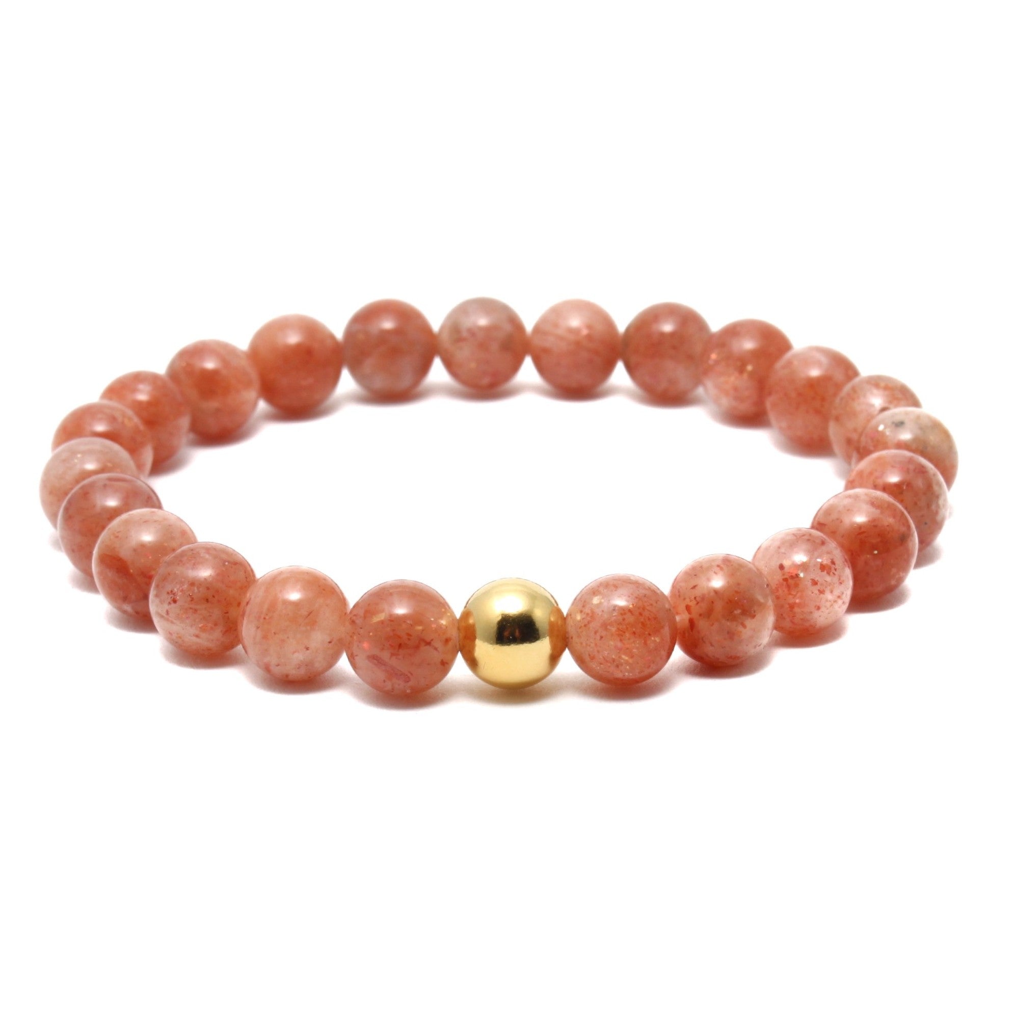 Krystal armbånd med 8mm Solstens perler