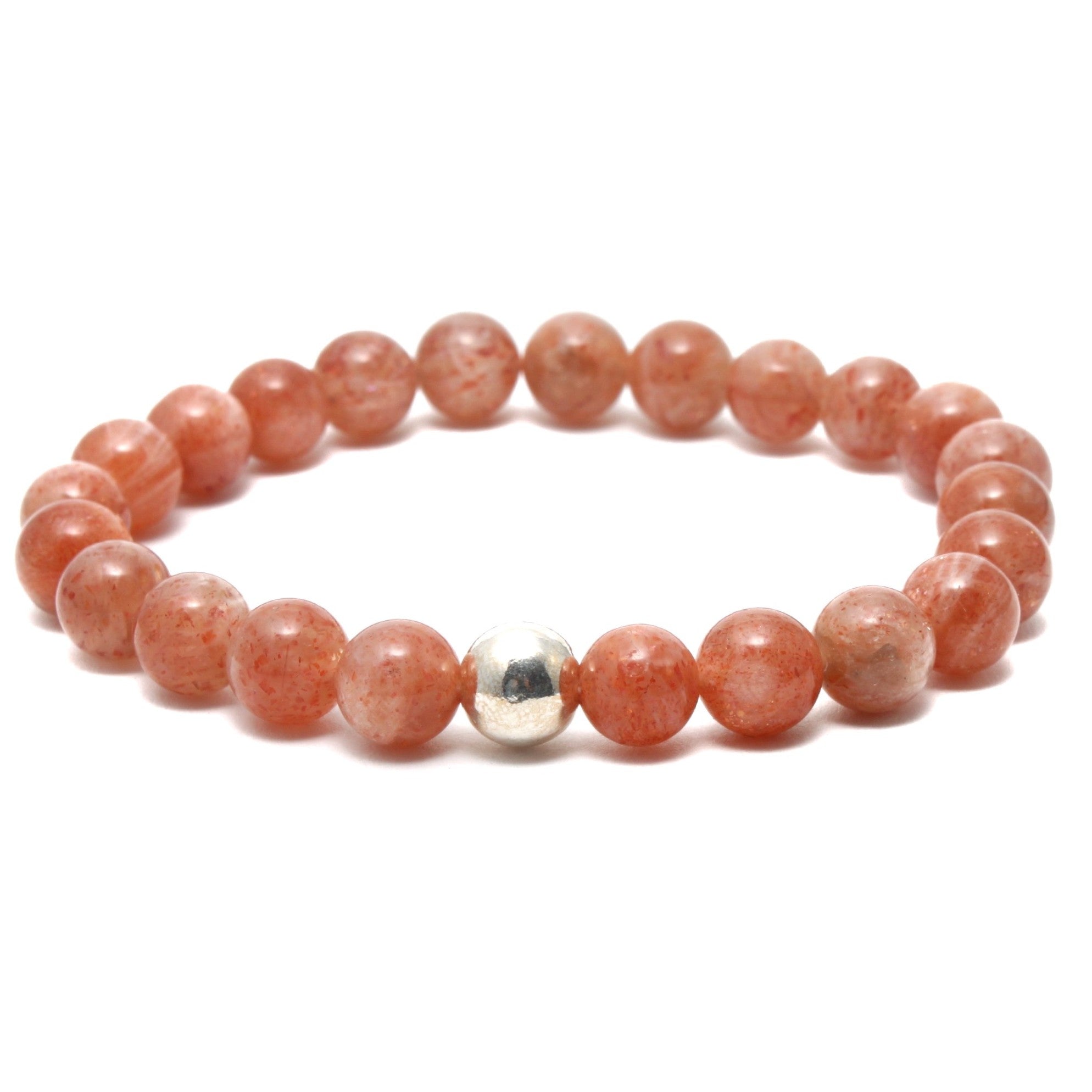 Krystal armbånd med 8mm Solstens perler