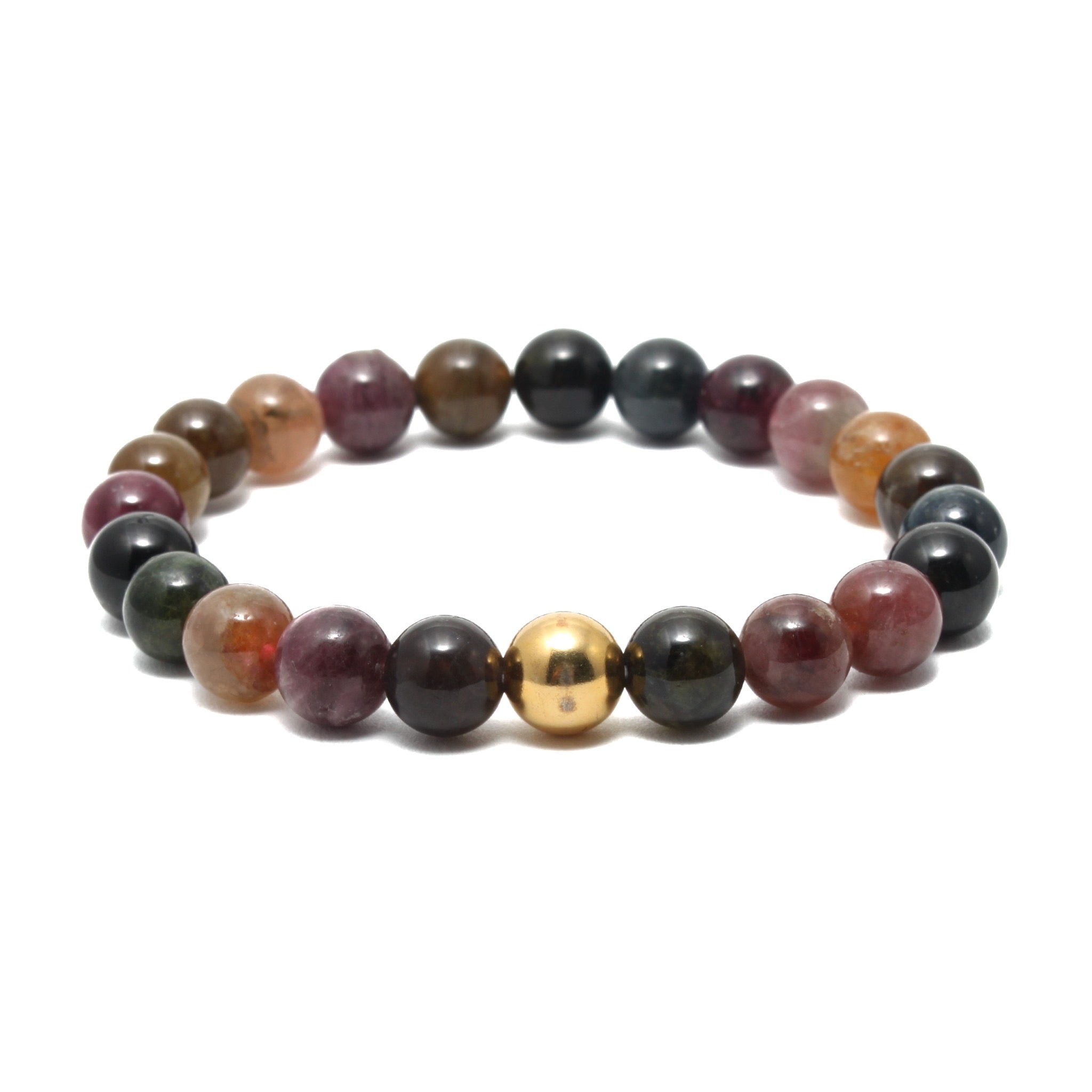 Krystal armbånd med 8mm mix Turmalin perler