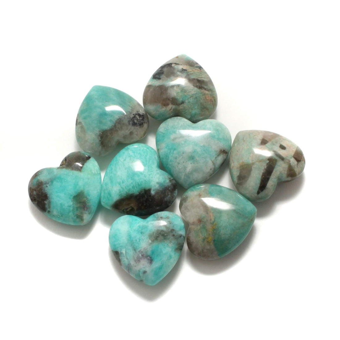 Amazonit med Røgkvarts hjerter - Shop.villalovis.dk