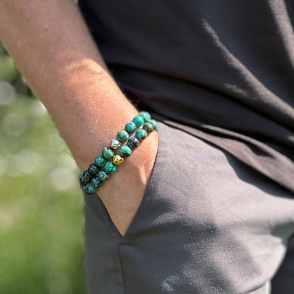Azurit med Malakit armbånd