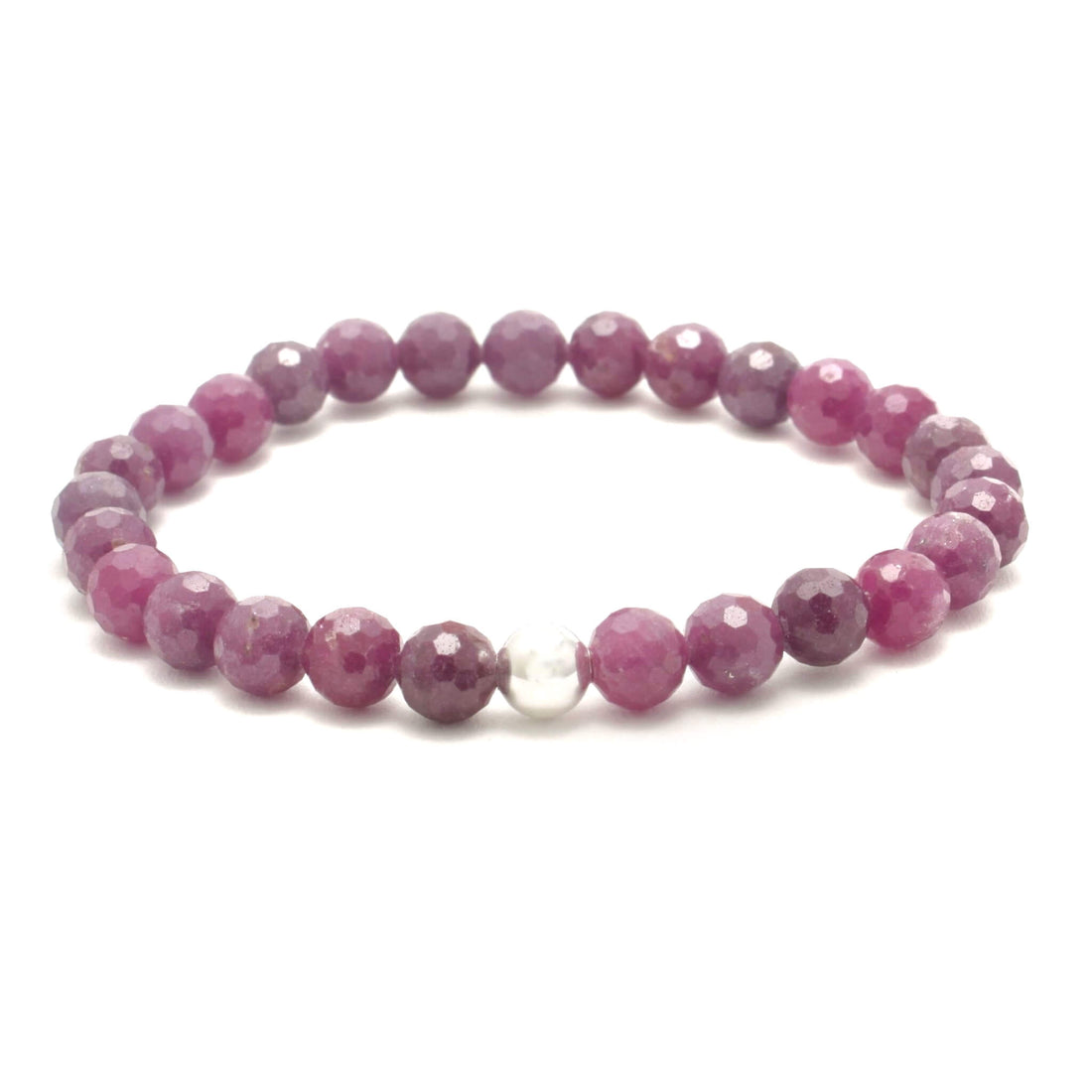 Pink Rubin facetteret krystal armbånd