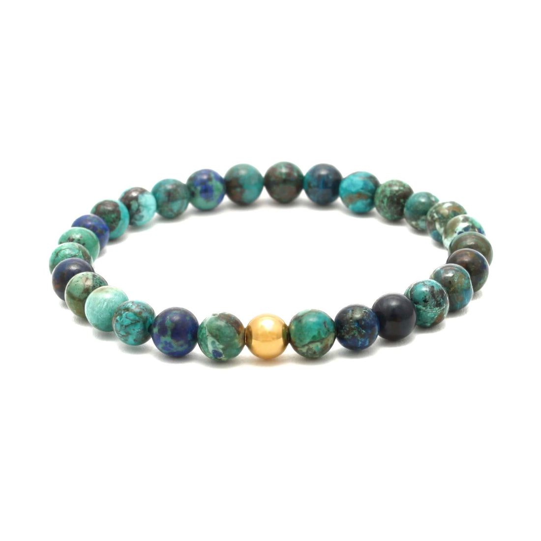 Azurit med Malakit krystal armbånd - 6mm