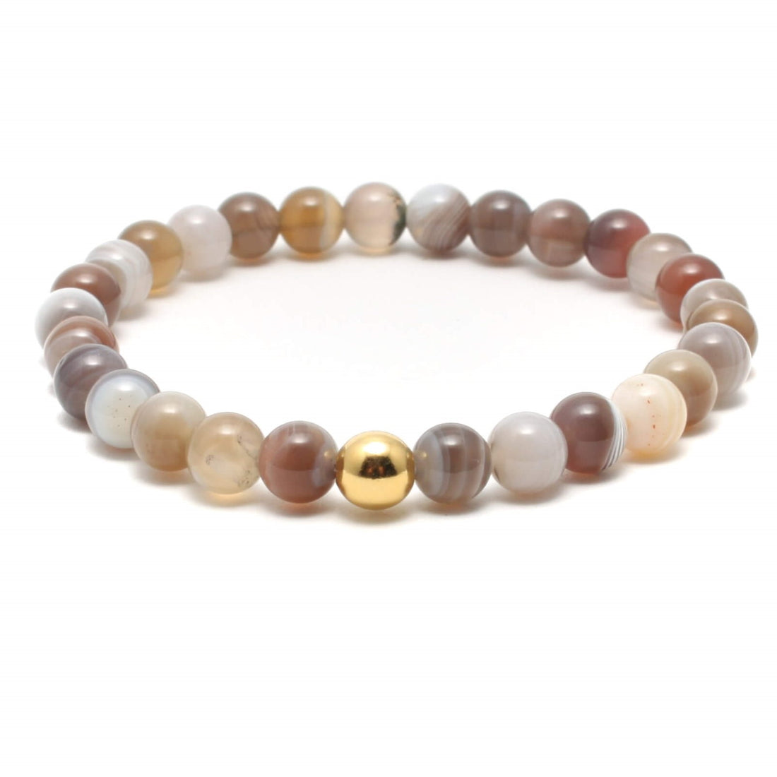 Botswana agat krystal armbånd med 6mm perler