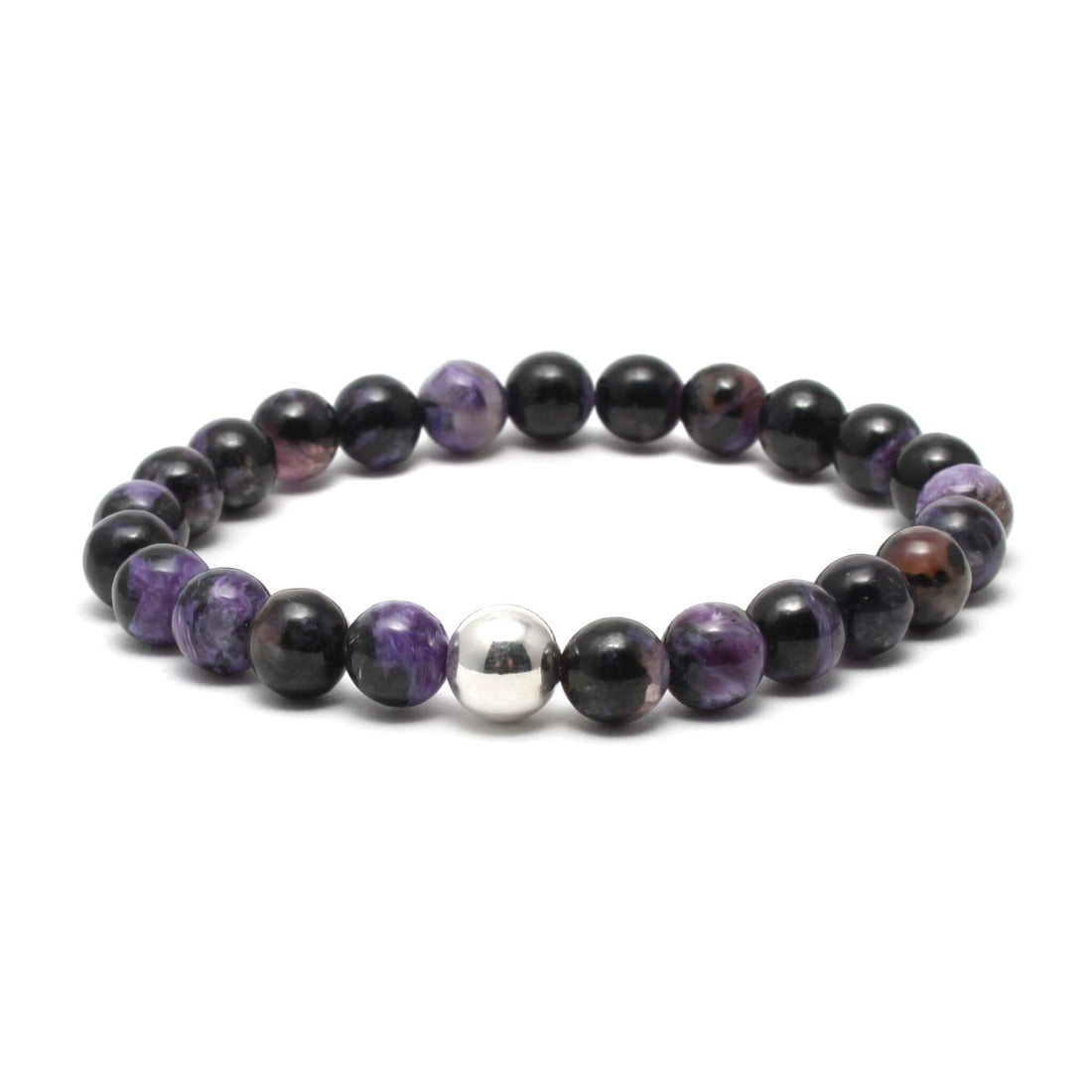 Krystal armbånd med 8mm Charoit perler