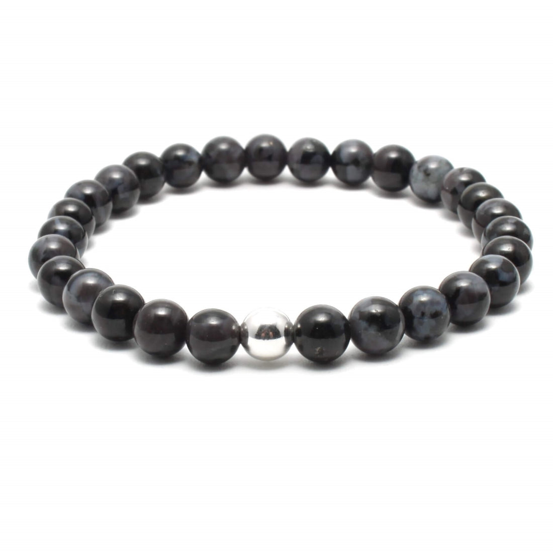 Gabbro krystal armbånd med 6mm perler