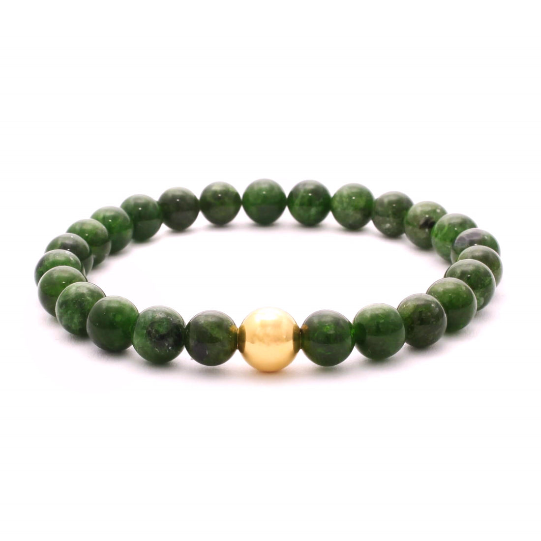 Håndlavet Krystalarmbånd med Grøn Diopsid