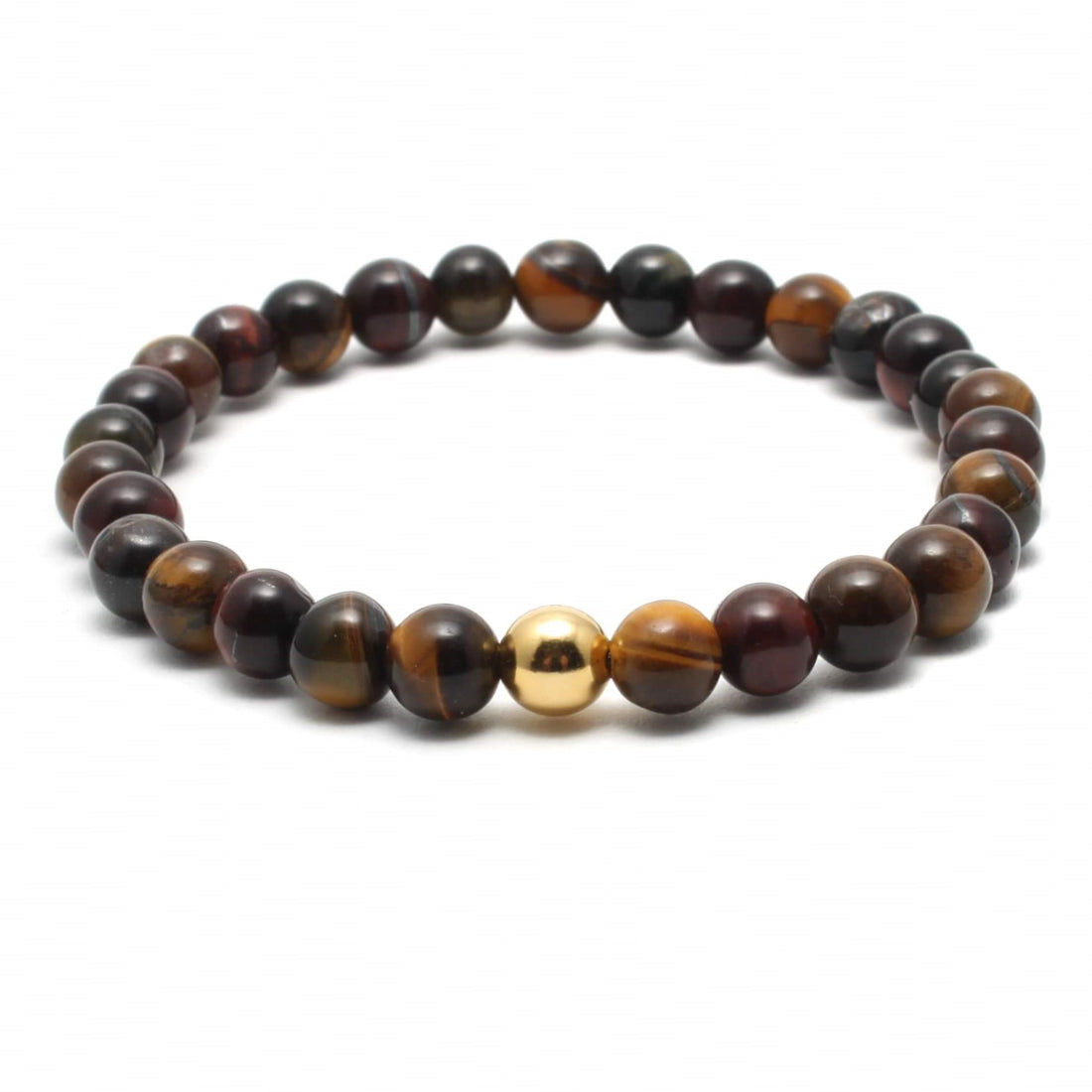 Mix Tigerøje krystal armbånd med 6mm perler