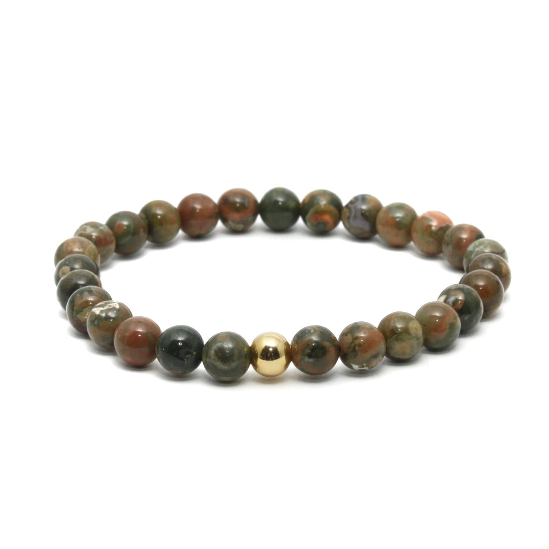 Rhyolit krystal armbånd 6mm perler