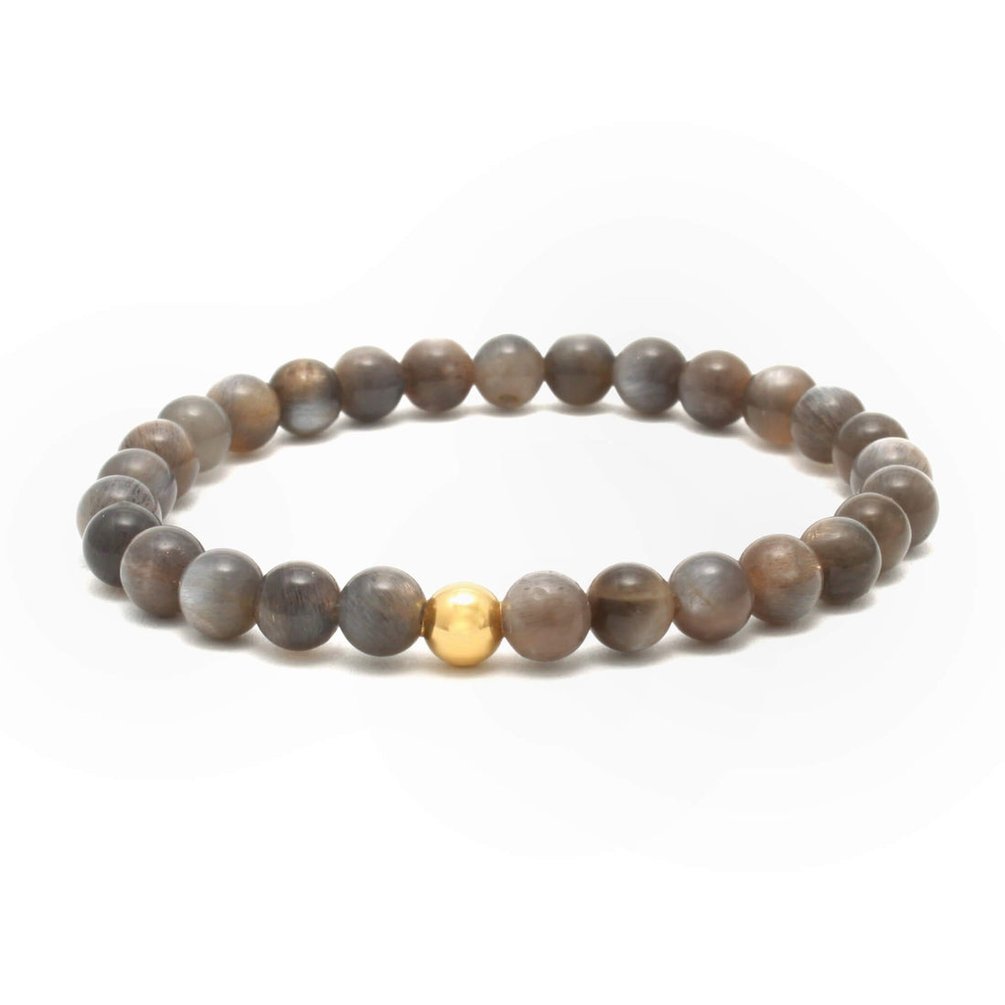 Sort Månesten armbånd 6mm