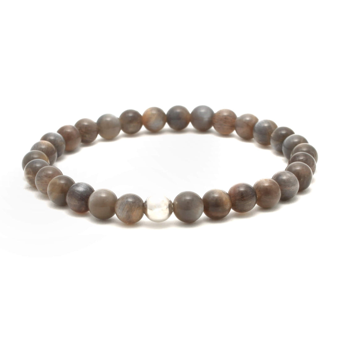 Sort Månesten armbånd 6mm