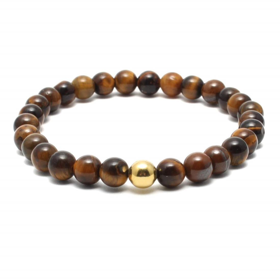 Tigerøje krystal armbånd med 6mm perler