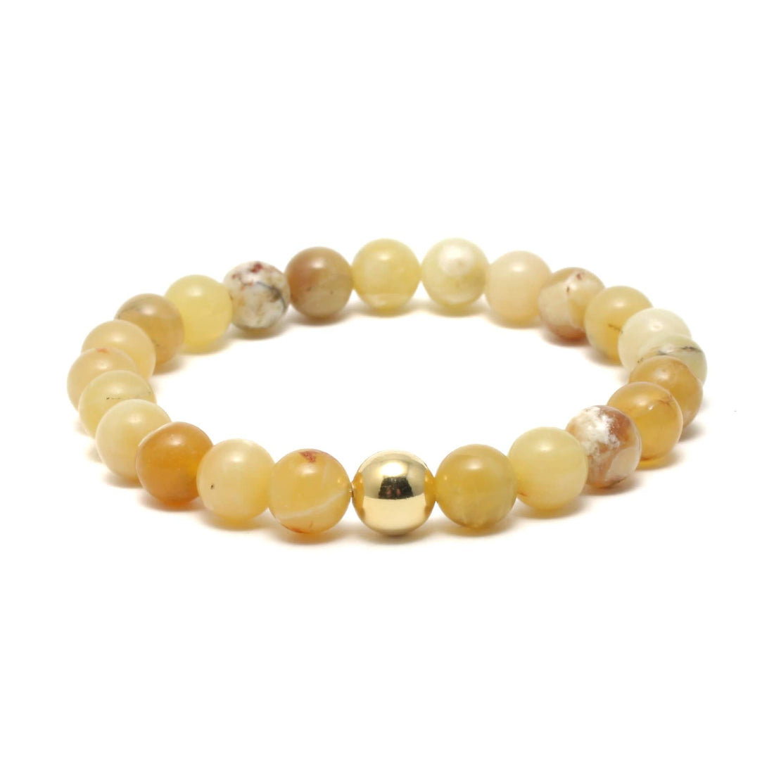 Krystal armbånd med perler i 8mm Gul Opal