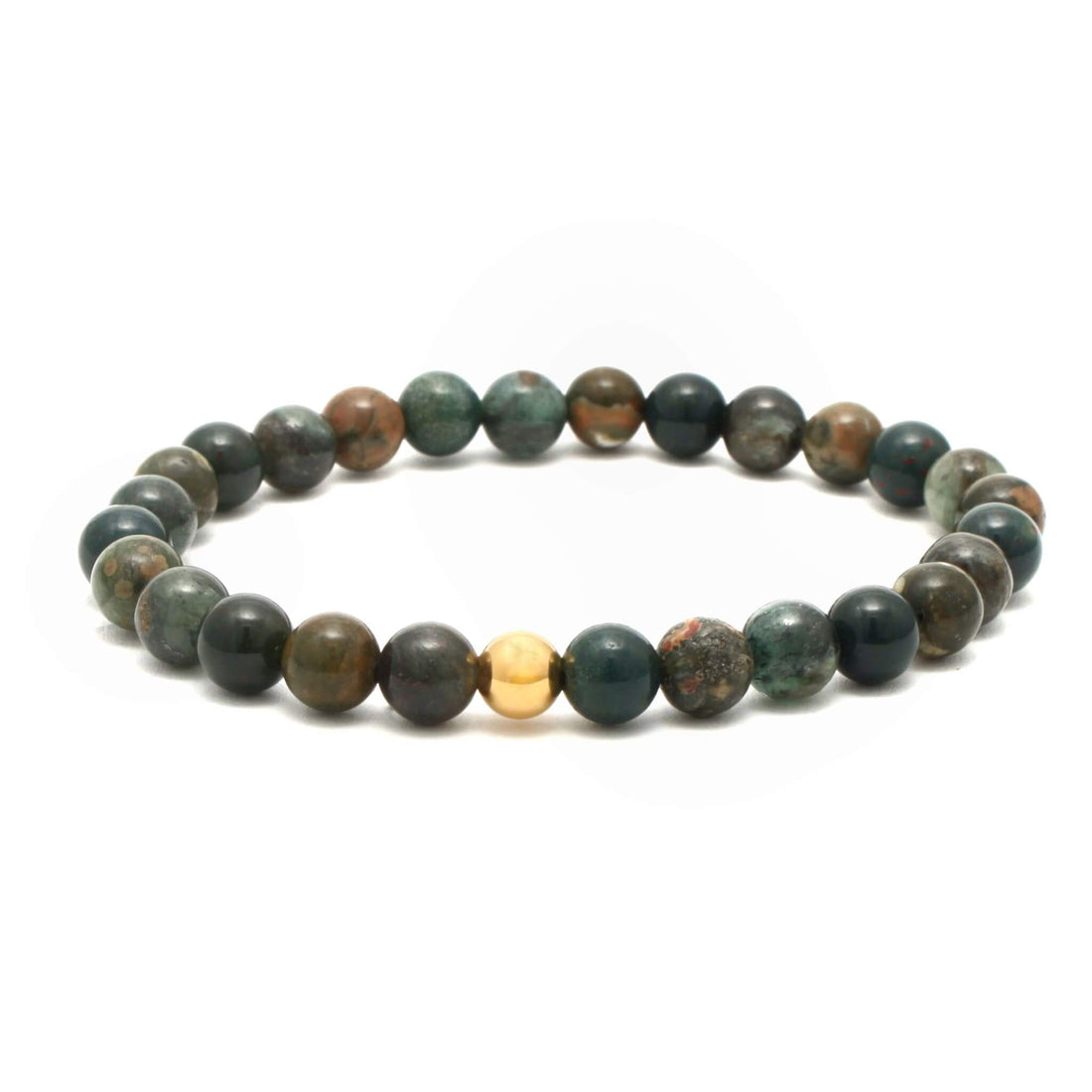 Håndlavet Krystal armbånd med Grøn Kyanit, Rhyolit og Heliotrop til kærlighed