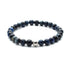 Blå kyanit krystal armbånd med 6mm perler