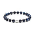 Blå kyanit krystal armbånd med 6mm perler og 2mm sølvperler