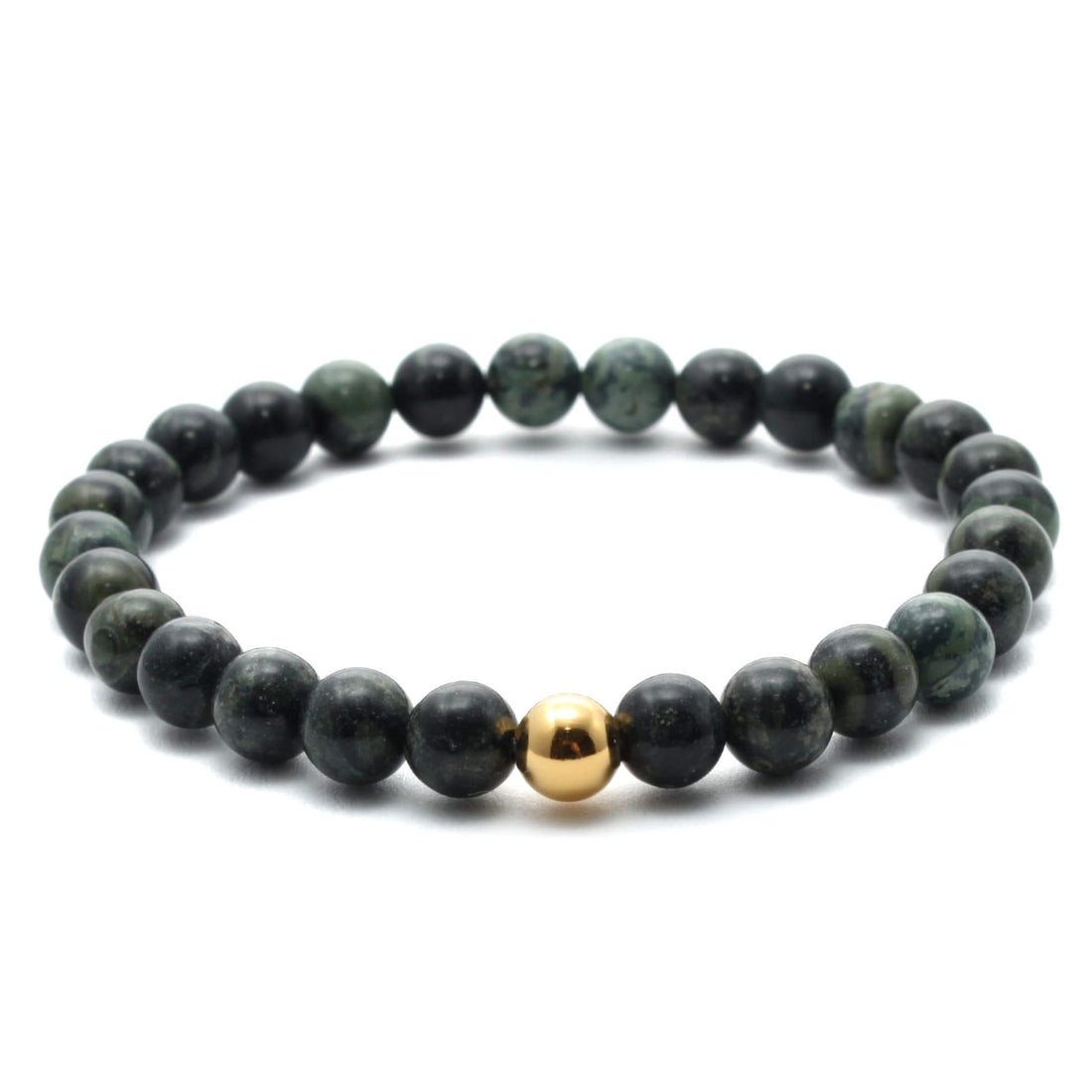 Kambaba Jaspis krystal armbånd med 6mm perler