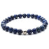 Lapis Lazuli krystal armbånd med 6mm perler