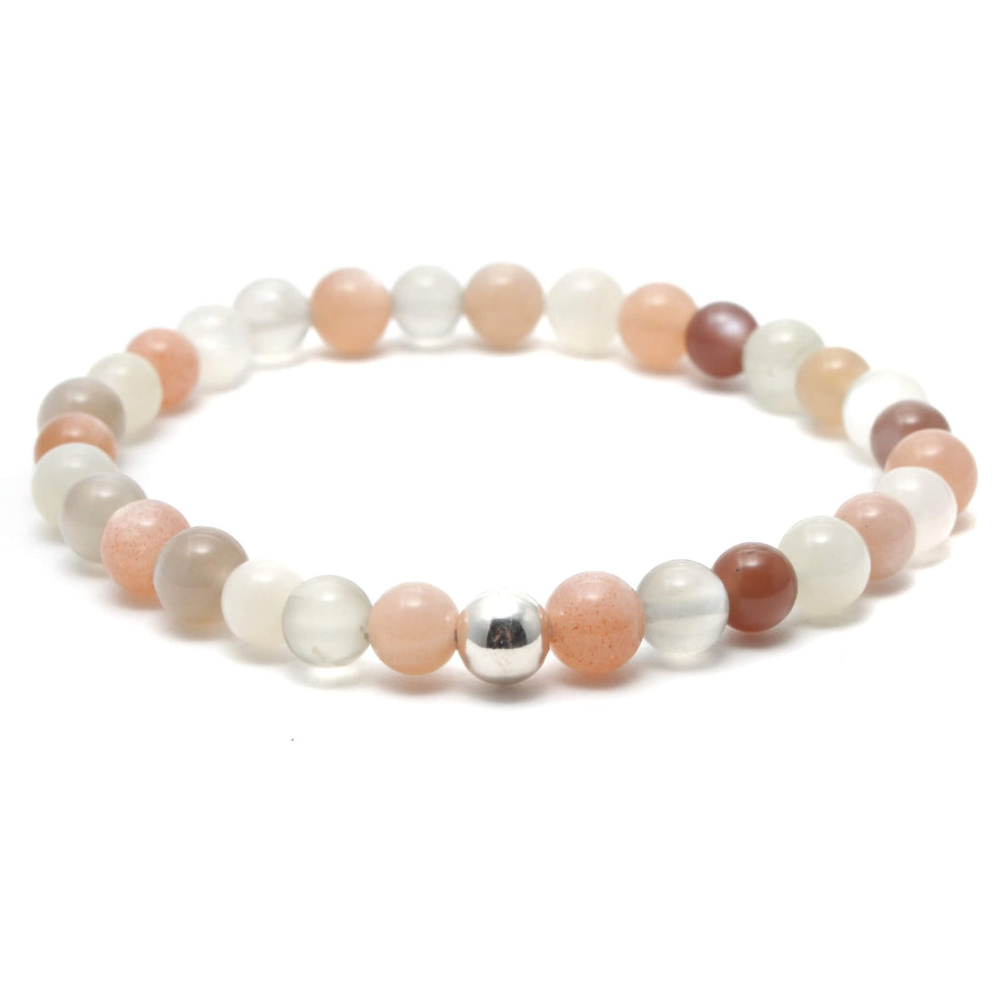 Mix Månesten krystal armbånd med 6mm perler