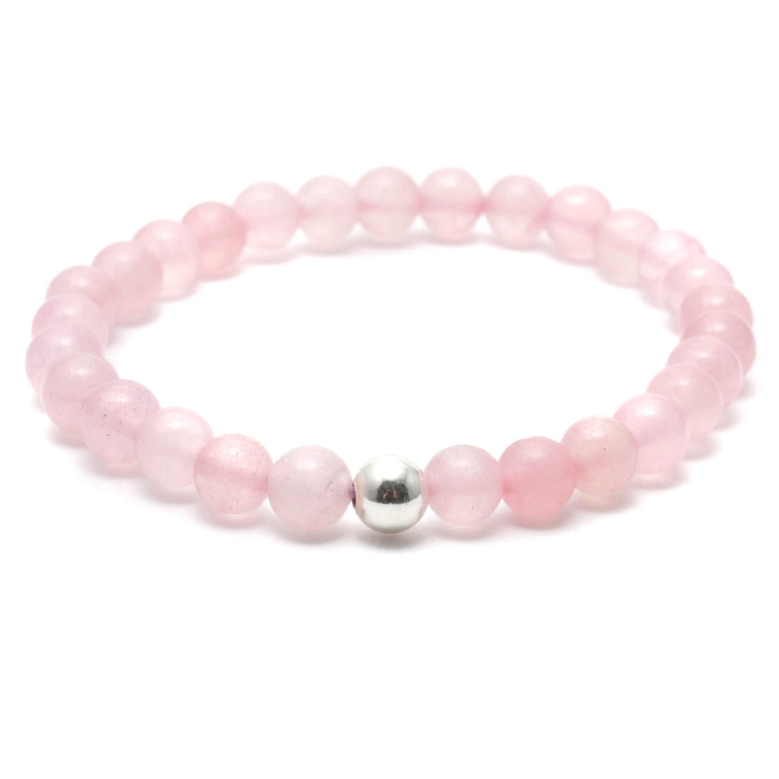 Rosenkvarts krystal armbånd med 6mm perler