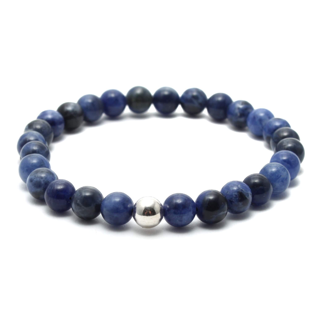 Sodalit krystal armbånd med 6mm perler