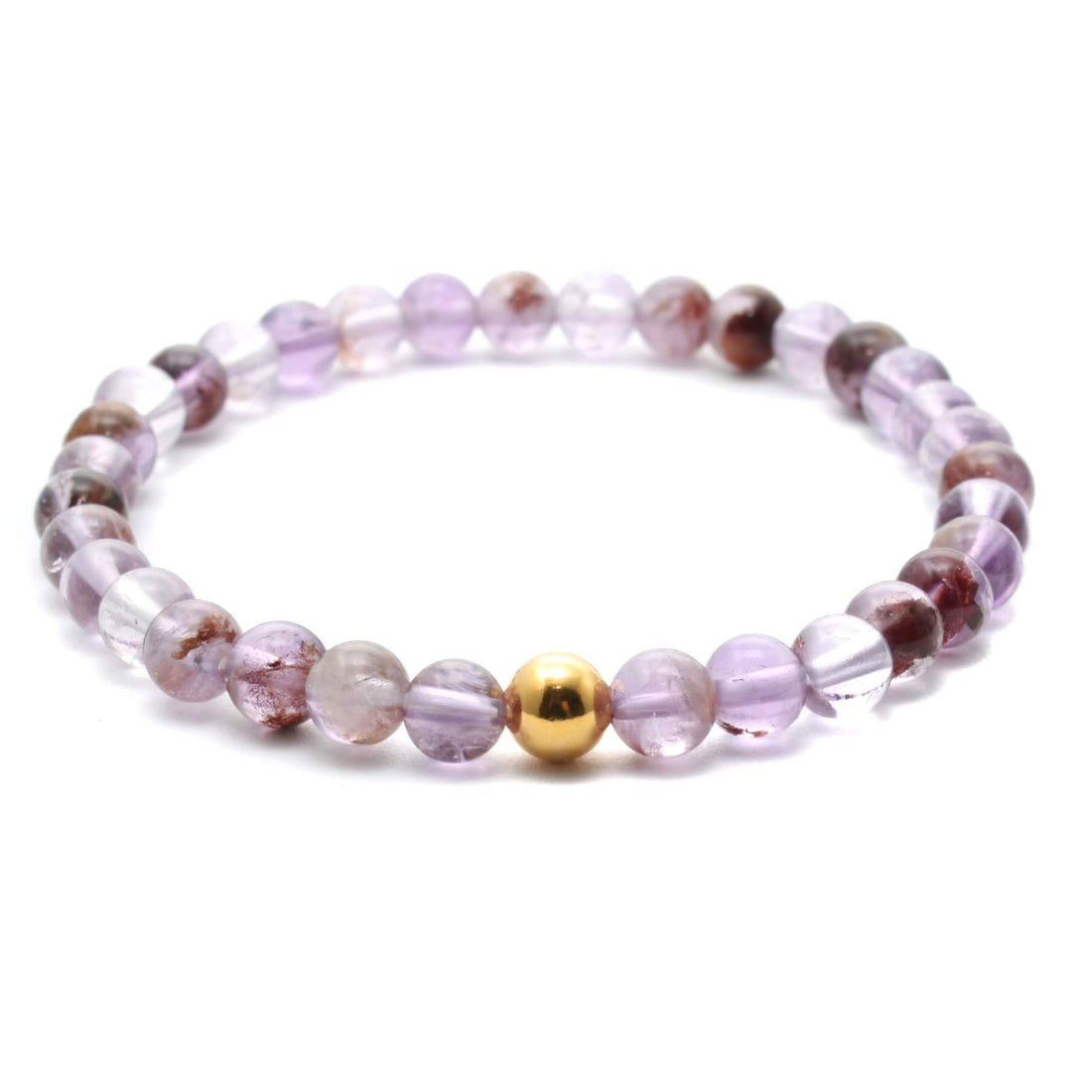 Super 7 krystal armbånd med 6mm perler